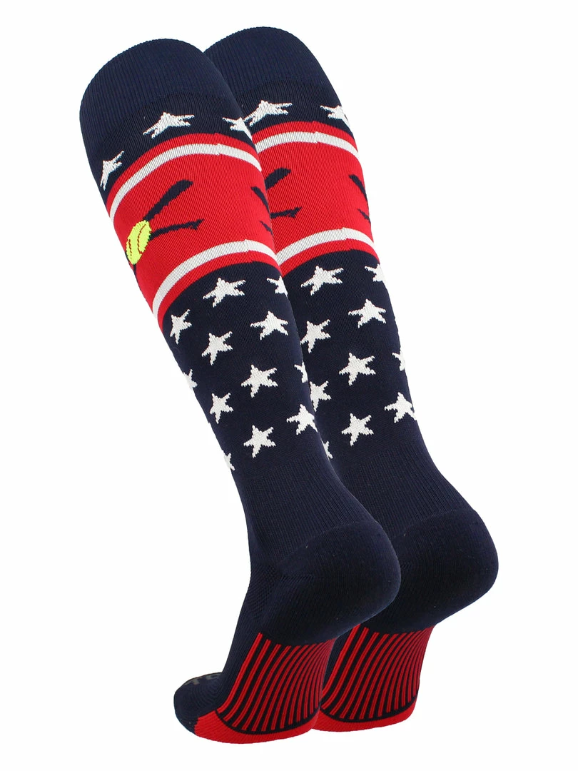 Outlet ๐คฉ TCK Patriotic USA ๐ฅ Softball ๐งฆ Socks With ๐ฅ Softball Bats Logo ๐ 2 TCK Patriotic USA Softball Socks With Softball Bats Logo
