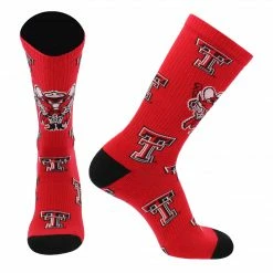 TCK Texas Tech Red Raiders Socks Texas Tech University Red Raiders Mayhem Crew Socks