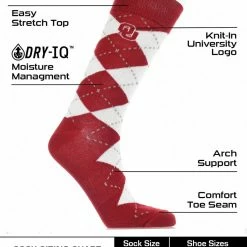 Best Sale โ๏ธ TCK OU Oklahoma Sooners Argyle ๐ Dress ๐งฆ Socks NCAA Fanwear Crew Length All Schools ๐ 6 TCK OU Oklahoma Sooners Argyle Dress Socks NCAA Fanwear Crew Length All Schools