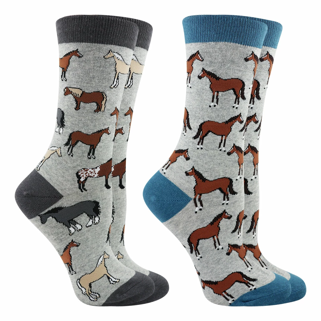 Outlet ๐ WHD Horse ๐งฆ Socks For ๐ฉ Women - Horse Lovers Gift - Equestrian Riding ๐งฆ Socks - 2-Pack Crazy ๐งฆ Socks - Crew ๐งจ 4 WHD Horse Socks For Women - Horse Lovers Gift - Equestrian Riding Socks - 2-Pack Crazy Socks - Crew