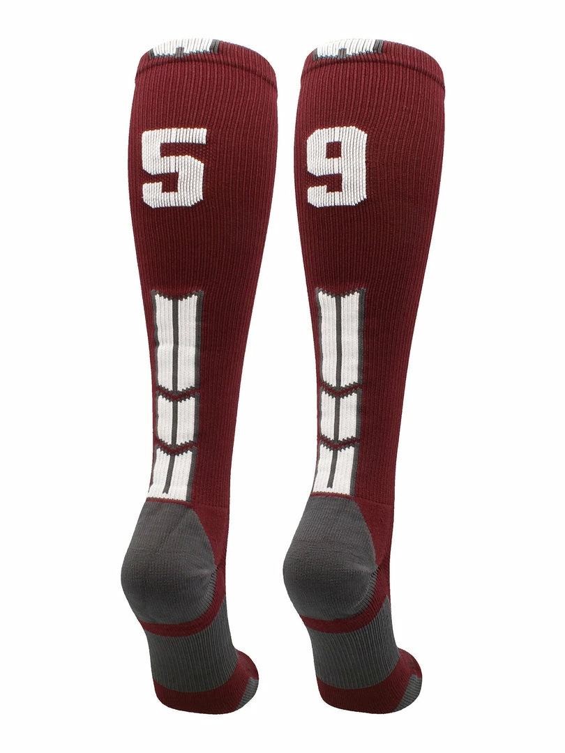 Best Sale ๐ MadSportsStuff ๐ฅ Softball ๐งฆ Socks Maroon Player ID Custom Number Over The Calf ๐งฆ Socks For ๐ฅ Softball โพ Baseball Football Boys And ๐ง Girls ๐คฉ 20 MadSportsStuff Softball Socks Maroon Player ID Custom Number Over The Calf Socks For Softball Baseball Football Boys And Girls
