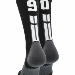 MadSportsStuff Black Player ID Custom Number Crew Socks For Basketball Lacrosse Volleyball Boys And Girls Volleyball Socks