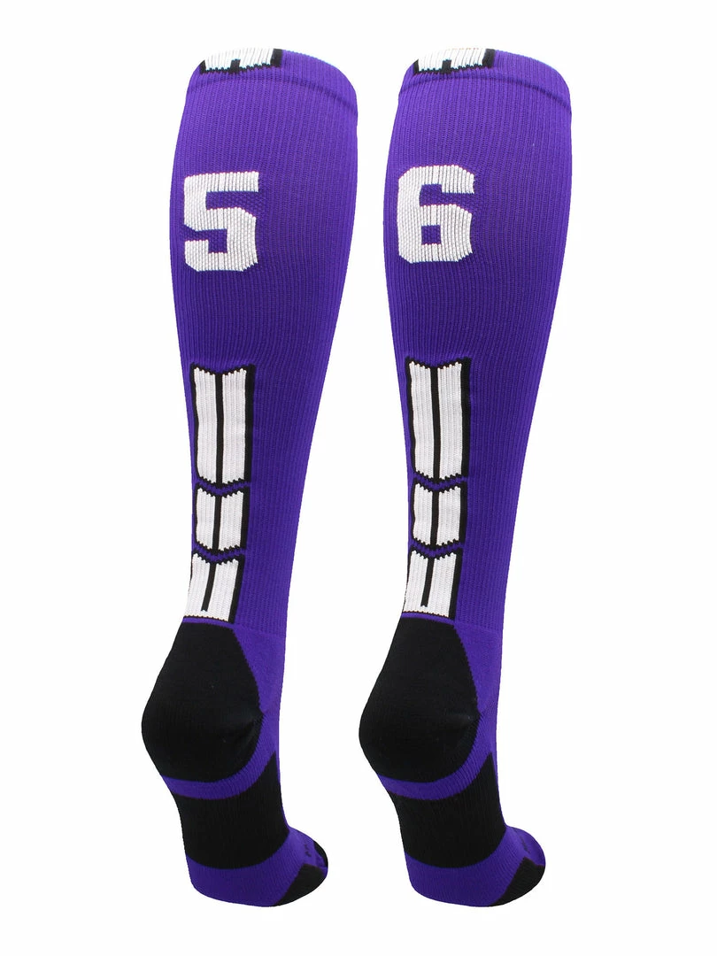 Discount ๐ MadSportsStuff Purple Player ID Custom Number Over The Calf ๐งฆ Socks For ๐ฅ Softball โพ Baseball Football Boys And ๐ง Girls ๐ฅ Softball ๐งฆ Socks ๐ 24 MadSportsStuff Purple Player ID Custom Number Over The Calf Socks For Softball Baseball Football Boys And Girls Softball Socks