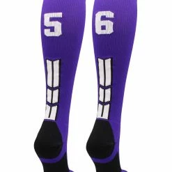 New โ๏ธ MadSportsStuff Purple Player ID Custom Number Over The Calf ๐งฆ Socks For ๐ฅ Softball โพ Baseball Football Boys And ๐ง Girls ๐ 129 MadSportsStuff Purple Player ID Custom Number Over The Calf Socks For Softball Baseball Football Boys And Girls