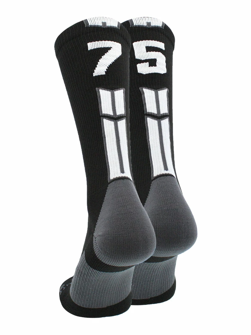 Buy โญ MadSportsStuff Black Player ID Custom Number Crew ๐งฆ Socks For ๐ Basketball Lacrosse Volleyball Boys And ๐ง Girls ๐ 53 MadSportsStuff Black Player ID Custom Number Crew Socks For Basketball Lacrosse Volleyball Boys And Girls