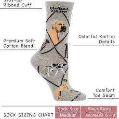 Discount ๐ WHD Crazy ๐งฆ Socks - Crew Great Dane ๐งฆ Socks For ๐ฉ Women Gift For ๐ Dog Lovers ๐ 6 WHD Crazy Socks - Crew Great Dane Socks For Women Gift For Dog Lovers