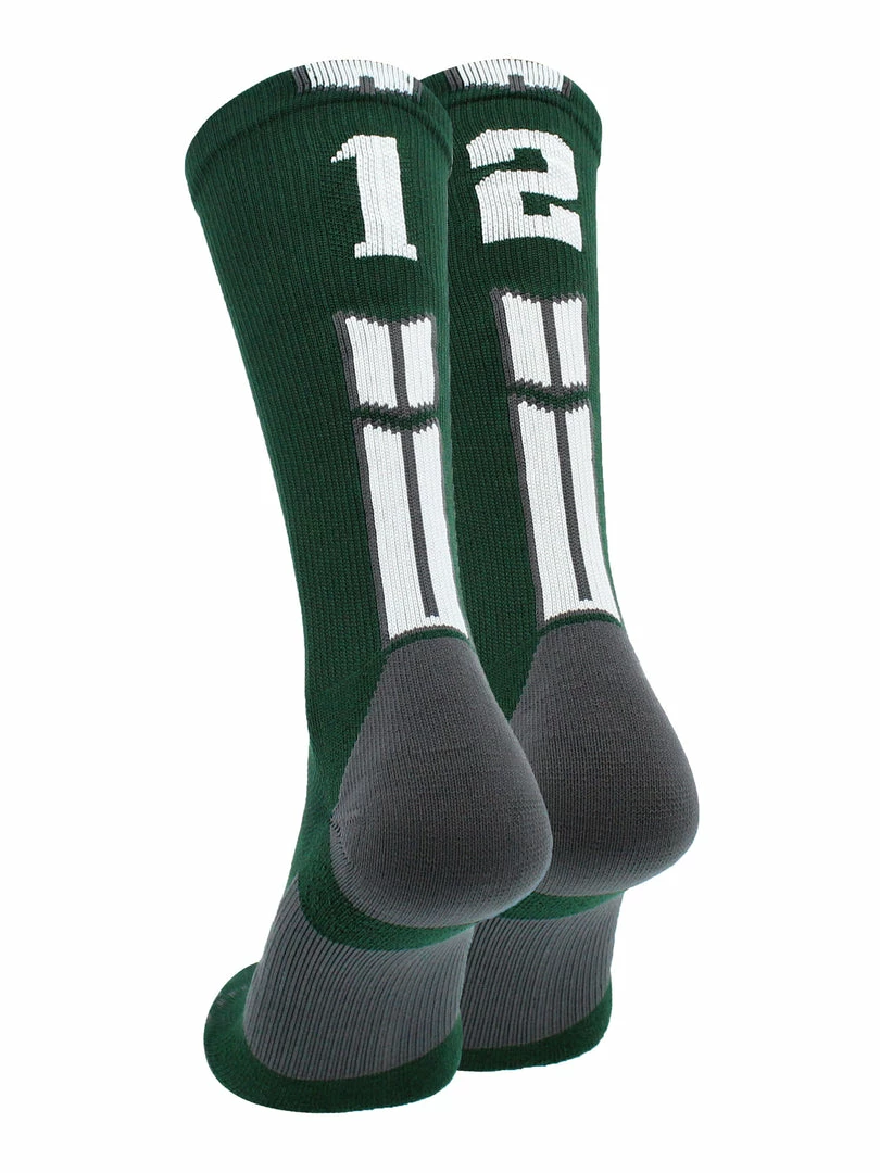 Buy โ๏ธ MadSportsStuff Dark Green Player ID Custom Number Crew ๐งฆ Socks For ๐ Basketball Lacrosse Volleyball Boys And ๐ง Girls ๐ 66 MadSportsStuff Dark Green Player ID Custom Number Crew Socks For Basketball Lacrosse Volleyball Boys And Girls