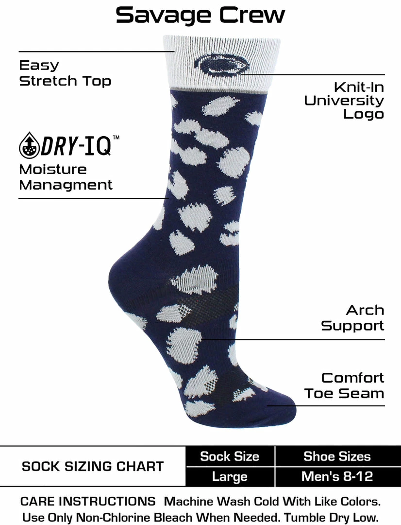 Outlet ๐ฅ TCK Penn State Nittany Lions ๐งฆ Socks ๐ฉ Womens Savage Crew ๐งฆ Socks ๐ 3 TCK Penn State Nittany Lions Socks Womens Savage Crew Socks