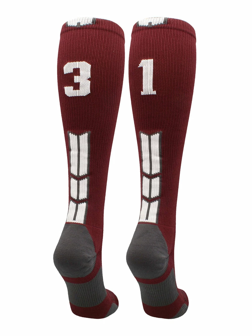 Best Sale ๐ MadSportsStuff ๐ฅ Softball ๐งฆ Socks Maroon Player ID Custom Number Over The Calf ๐งฆ Socks For ๐ฅ Softball โพ Baseball Football Boys And ๐ง Girls ๐คฉ 98 MadSportsStuff Softball Socks Maroon Player ID Custom Number Over The Calf Socks For Softball Baseball Football Boys And Girls