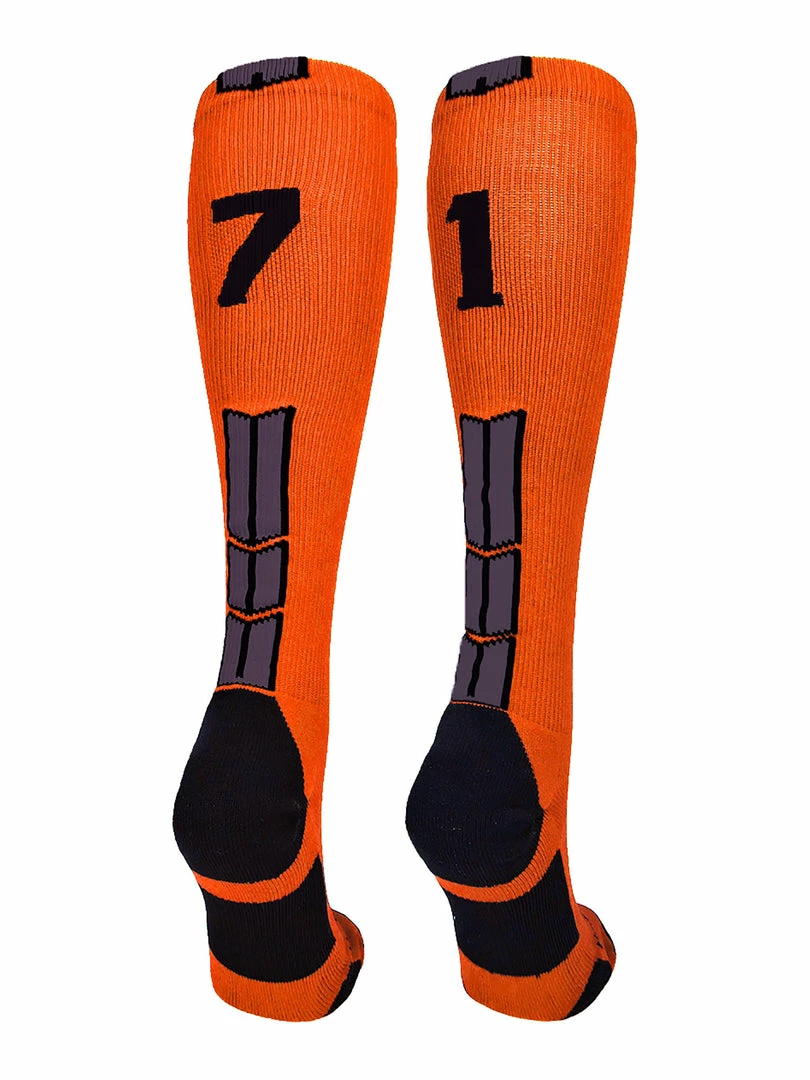 Best Sale ๐ MadSportsStuff ๐ฅ Softball ๐งฆ Socks Orange And Black Player ID Custom Number Over The Calf ๐งฆ Socks For ๐ฅ Softball โพ Baseball Football Boys And ๐ง Girls โญ 9 MadSportsStuff Softball Socks Orange And Black Player ID Custom Number Over The Calf Socks For Softball Baseball Football Boys And Girls
