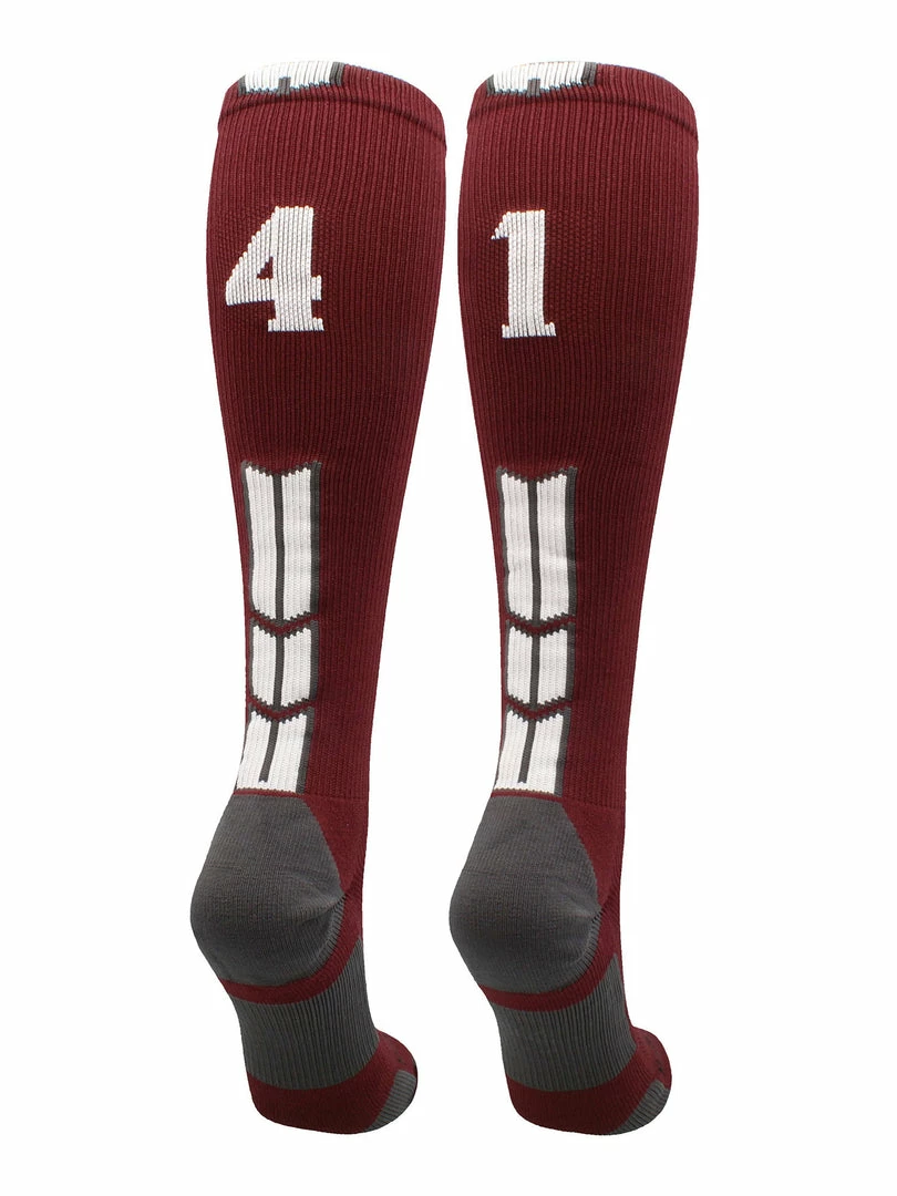 Best Sale ๐ MadSportsStuff Maroon Player ID Custom Number Over The Calf ๐งฆ Socks For ๐ฅ Softball โพ Baseball Football Boys And ๐ง Girls ๐ฅ Softball ๐งฆ Socks ๐ 88 MadSportsStuff Maroon Player ID Custom Number Over The Calf Socks For Softball Baseball Football Boys And Girls Softball Socks