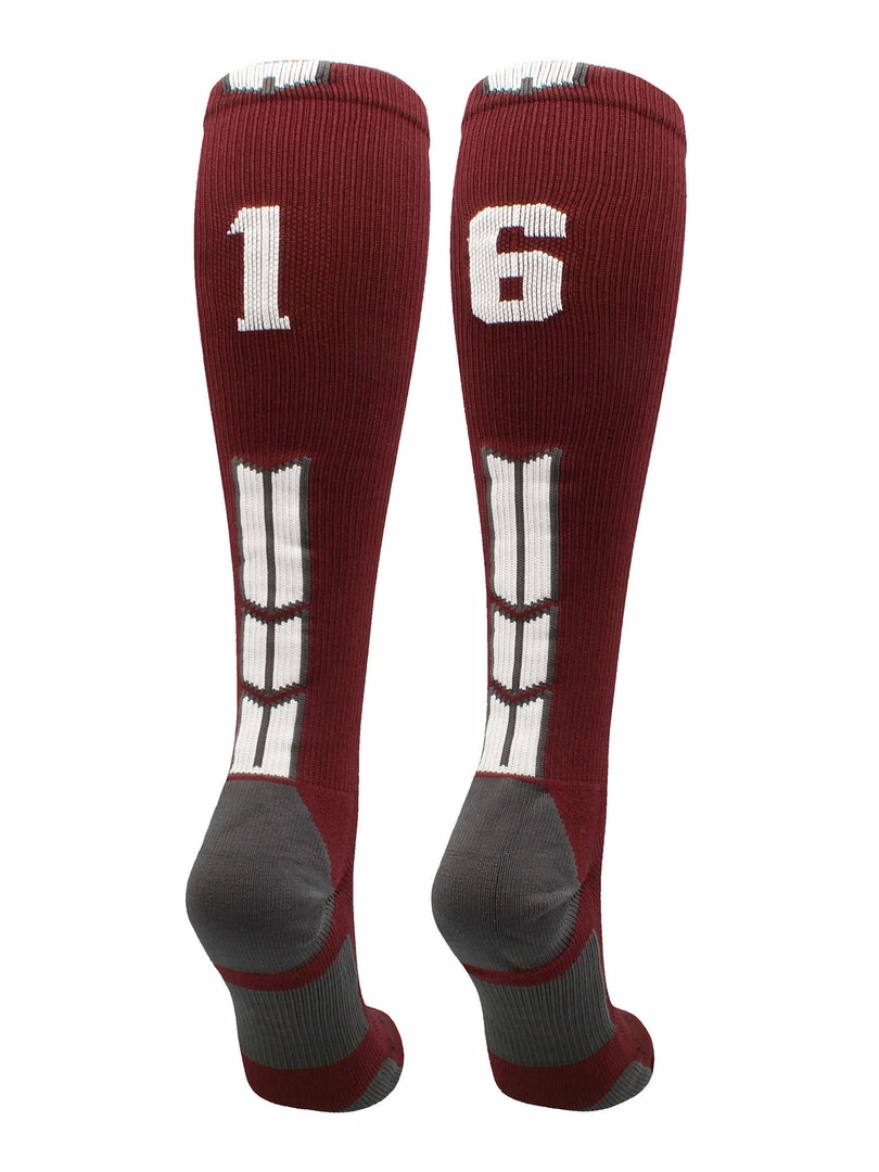 Best Sale ๐ MadSportsStuff ๐ฅ Softball ๐งฆ Socks Maroon Player ID Custom Number Over The Calf ๐งฆ Socks For ๐ฅ Softball โพ Baseball Football Boys And ๐ง Girls ๐คฉ 62 MadSportsStuff Softball Socks Maroon Player ID Custom Number Over The Calf Socks For Softball Baseball Football Boys And Girls