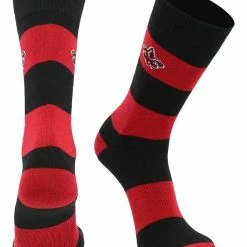 TCK All Schools Louisiana Lafayette Ragin' Cajuns Socks Game Day Striped Crew Socks