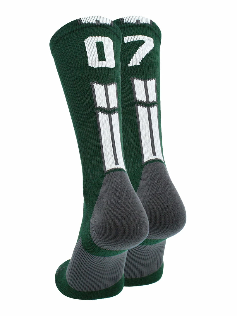 Buy โ๏ธ MadSportsStuff Dark Green Player ID Custom Number Crew ๐งฆ Socks For ๐ Basketball Lacrosse Volleyball Boys And ๐ง Girls ๐ 71 MadSportsStuff Dark Green Player ID Custom Number Crew Socks For Basketball Lacrosse Volleyball Boys And Girls