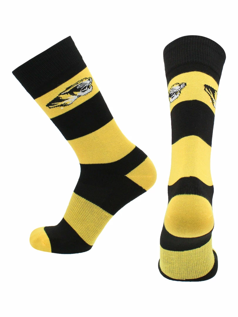 Outlet ❤️ TCK Missouri Tigers 🧦 Socks Game Day Striped Crew 🧦 Socks ⌛ 2 TCK Missouri Tigers Socks Game Day Striped Crew Socks
