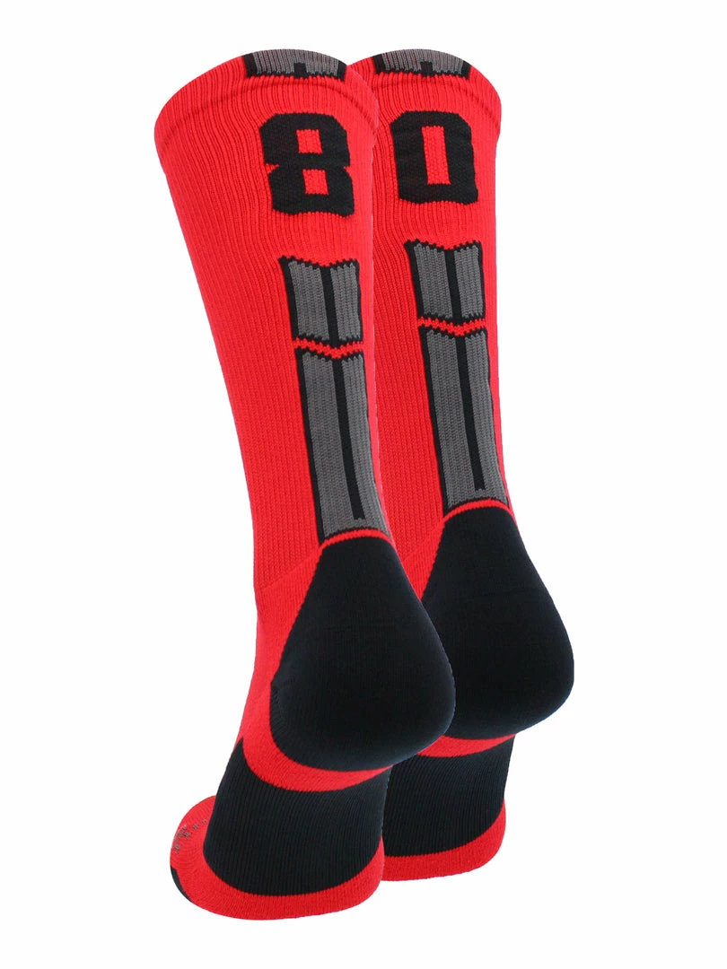 Promo ๐ MadSportsStuff Red And Black Player ID Custom Number Crew ๐งฆ Socks For ๐ Basketball Lacrosse Volleyball Boys And ๐ง Girls Volleyball ๐งฆ Socks โจ 49 MadSportsStuff Red And Black Player ID Custom Number Crew Socks For Basketball Lacrosse Volleyball Boys And Girls Volleyball Socks
