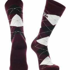 TCK All Schools Texas A&M Aggies Argyle Dress Socks NCAA Fanwear Crew Length