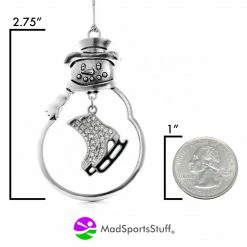MadSportsStuff Christmas Ornament With Crystal Ice Skates Charm