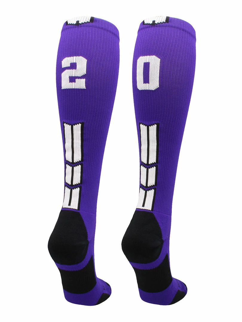 New โ๏ธ MadSportsStuff Purple Player ID Custom Number Over The Calf ๐งฆ Socks For ๐ฅ Softball โพ Baseball Football Boys And ๐ง Girls ๐ 59 MadSportsStuff Purple Player ID Custom Number Over The Calf Socks For Softball Baseball Football Boys And Girls