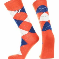 TCK Virginia Cavaliers Argyle Dress Socks NCAA Fanwear Crew Length
