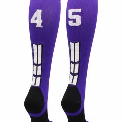Discount ๐ MadSportsStuff Purple Player ID Custom Number Over The Calf ๐งฆ Socks For ๐ฅ Softball โพ Baseball Football Boys And ๐ง Girls ๐ฅ Softball ๐งฆ Socks ๐ 190 MadSportsStuff Purple Player ID Custom Number Over The Calf Socks For Softball Baseball Football Boys And Girls Softball Socks
