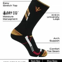TCK ASU Sun Devils Socks Arizona State University Sun Devils Champion Crew Socks All Schools