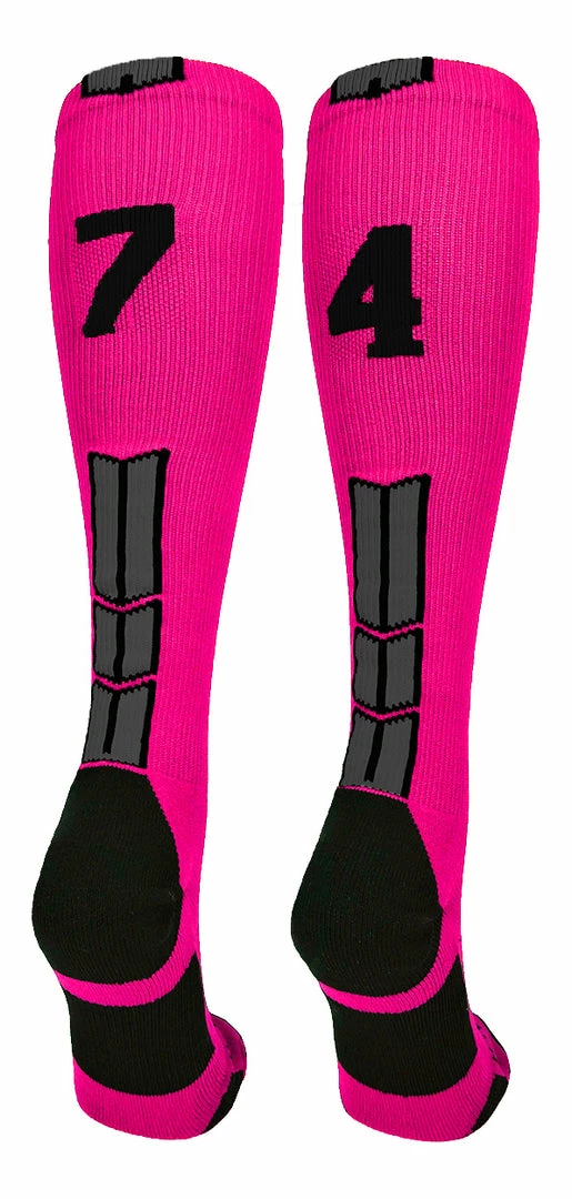 Best Sale ๐ MadSportsStuff โพ Baseball ๐งฆ Socks Neon Pink And Black Player ID Custom Number Over The Calf ๐งฆ Socks For ๐ฅ Softball โพ Baseball Football Boys And ๐ง Girls โจ 31 MadSportsStuff Baseball Socks Neon Pink And Black Player ID Custom Number Over The Calf Socks For Softball Baseball Football Boys And Girls