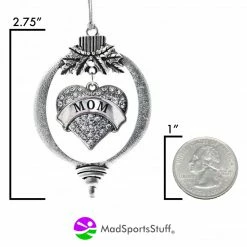 MadSportsStuff Mom Christmas Ornament With Crystal Heart Charm Ornaments
