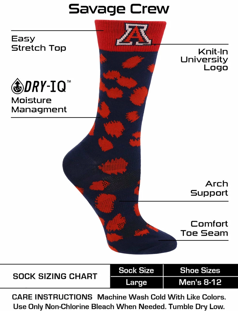 Buy โญ TCK All Schools Arizona Wildcats ๐งฆ Socks ๐ฉ Womens Savage Crew ๐งฆ Socks ๐ฏ 3 TCK All Schools Arizona Wildcats Socks Womens Savage Crew Socks