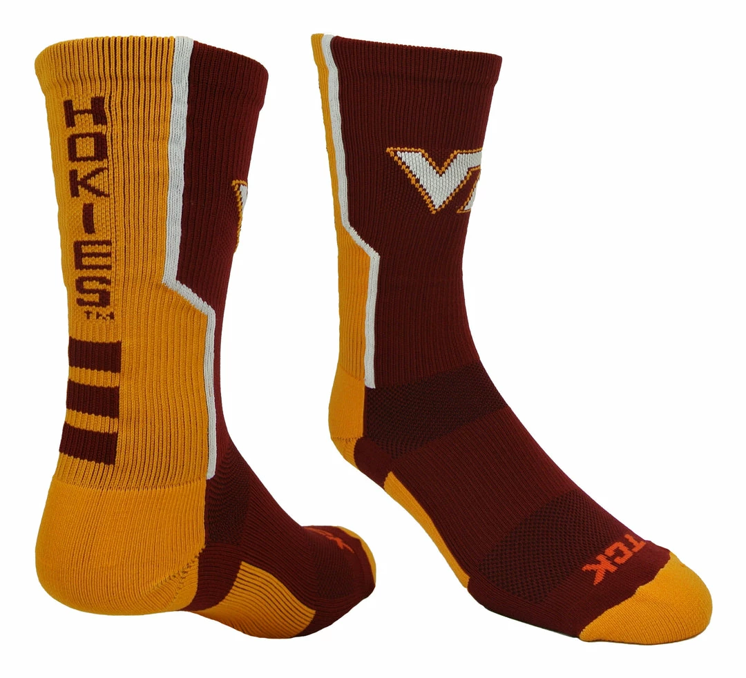 New ๐ TCK All Schools Virginia Tech Hokies ๐งฆ Socks Perimeter Crew ๐ฅ 1 TCK All Schools Virginia Tech Hokies Socks Perimeter Crew