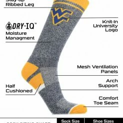 Best deal ⌛ TCK West Virginia Mountaineers 🧦 Socks Victory Parade Crew Length ❤️ 6 TCK West Virginia Mountaineers Socks Victory Parade Crew Length