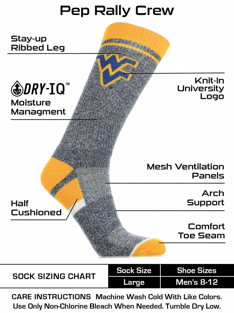 Best deal ⌛ TCK West Virginia Mountaineers 🧦 Socks Victory Parade Crew Length ❤️ 3 TCK West Virginia Mountaineers Socks Victory Parade Crew Length