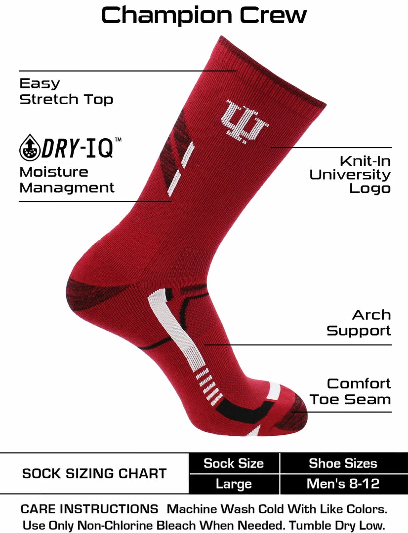 New ๐ TCK Indiana Hoosiers ๐งฆ Socks University Of Indiana Hoosiers Champion Crew ๐งฆ Socks All Schools ๐ฅฐ 3 TCK Indiana Hoosiers Socks University Of Indiana Hoosiers Champion Crew Socks All Schools