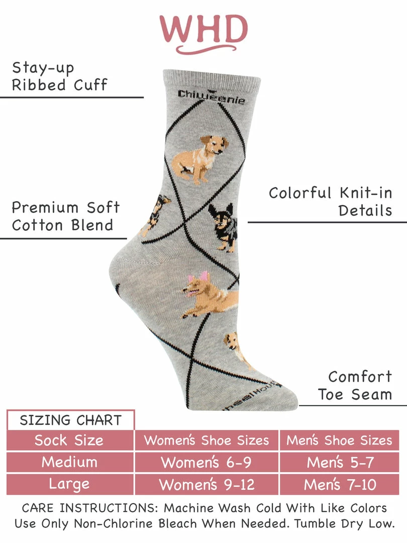 Hot Sale ✨ WHD Chiweenie 🧦 Socks For 👩 Women Gift For 🐶 Dog Lovers ❤️ 3 WHD Chiweenie Socks For Women Gift For Dog Lovers