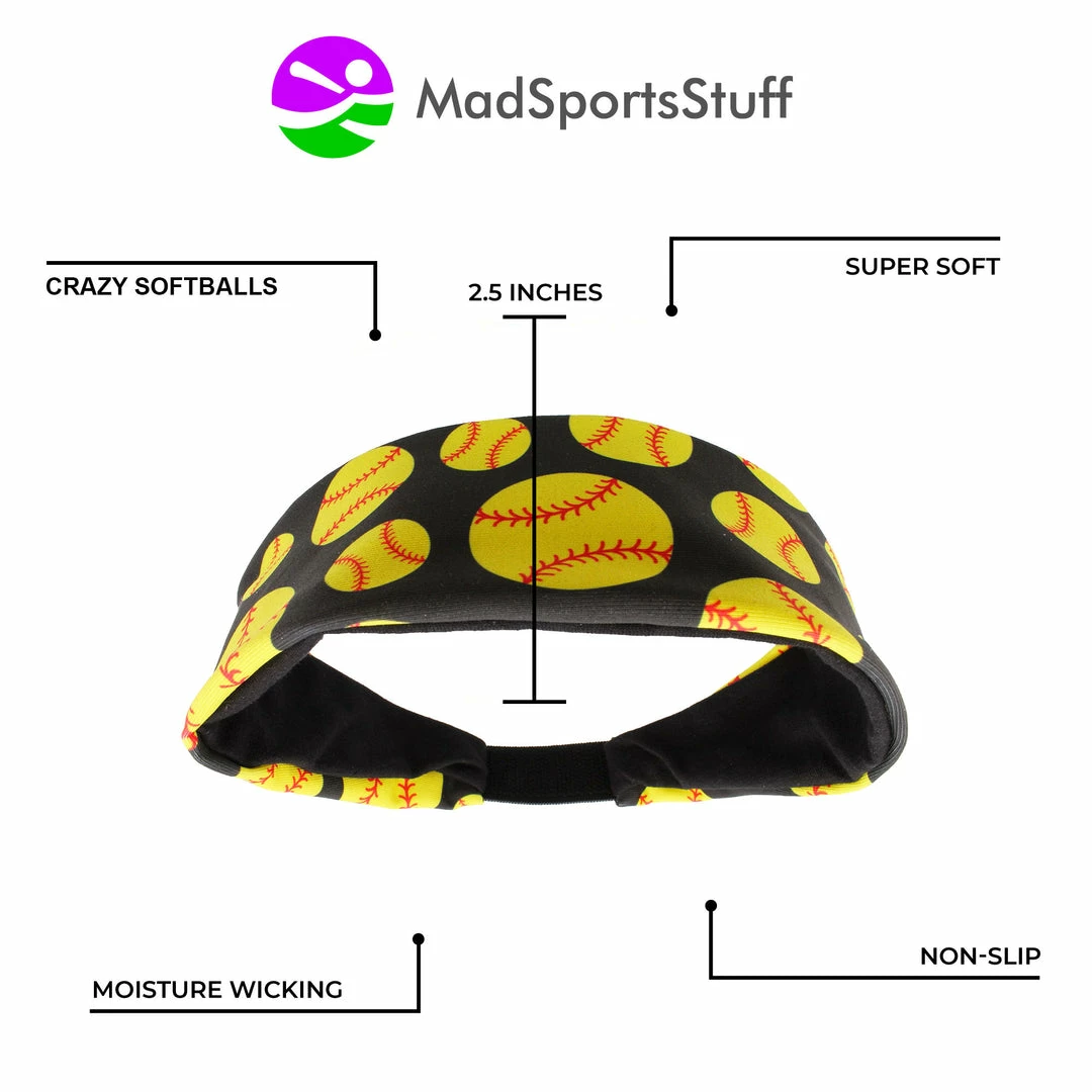 Deals ๐ MadSportsStuff Crazy ๐ฅ Softball Headband With ๐ฅ Softball Logos Headbands ๐ 4 MadSportsStuff Crazy Softball Headband With Softball Logos Headbands