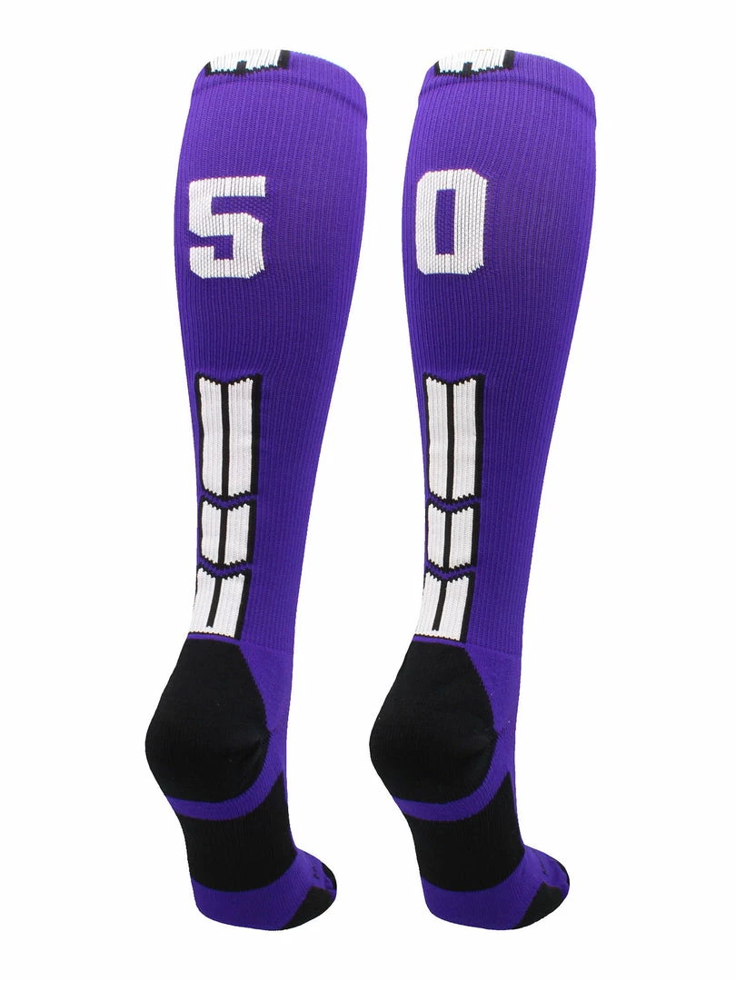 Discount ๐ MadSportsStuff Purple Player ID Custom Number Over The Calf ๐งฆ Socks For ๐ฅ Softball โพ Baseball Football Boys And ๐ง Girls ๐ฅ Softball ๐งฆ Socks ๐ 55 MadSportsStuff Purple Player ID Custom Number Over The Calf Socks For Softball Baseball Football Boys And Girls Softball Socks
