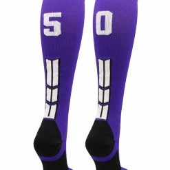 New โ๏ธ MadSportsStuff Purple Player ID Custom Number Over The Calf ๐งฆ Socks For ๐ฅ Softball โพ Baseball Football Boys And ๐ง Girls ๐ 160 MadSportsStuff Purple Player ID Custom Number Over The Calf Socks For Softball Baseball Football Boys And Girls