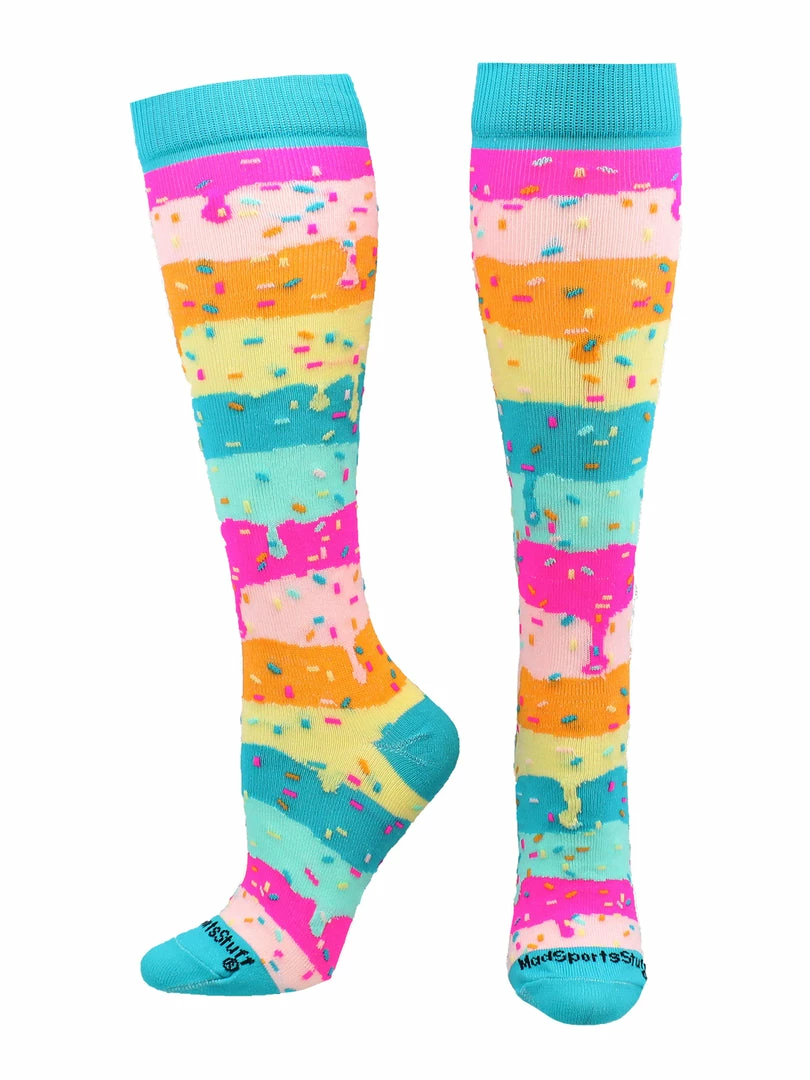 Deals โค๏ธ MadSportsStuff Rainbow Sprinkles ๐งฆ Socks Over The Calf Length ๐ 5 MadSportsStuff Rainbow Sprinkles Socks Over The Calf Length