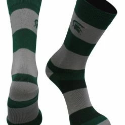 TCK Michigan State Spartans Socks Game Day Striped Crew Socks