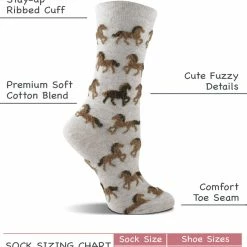 Hot Sale ❤️ WHD Horse 🧦 Socks For 👩 Women With Fuzzy Horses - Horse Lovers Gift - Equestrian Riding 🧦 Socks - 2-Pack Crazy 🧦 Socks - Crew 🔥 6 WHD Horse Socks For Women With Fuzzy Horses - Horse Lovers Gift - Equestrian Riding Socks - 2-Pack Crazy Socks - Crew