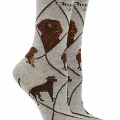 WHD Chocolate Lab Socks For Women Gift For Dog Lovers Crazy Socks - Crew
