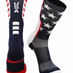 TCK Basketball Socks USA American Flag Socks Crew Length USA Strong
