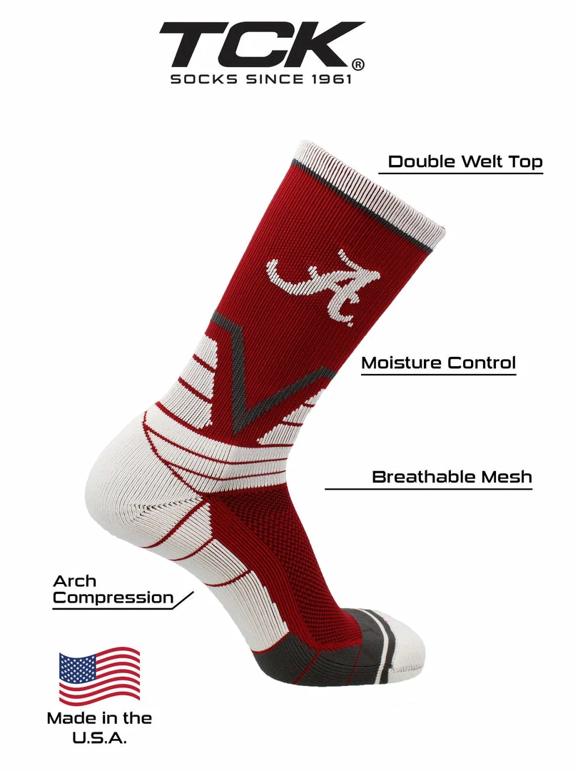 Hot Sale โจ TCK All Schools Alabama Crimson Tide Victory Crew ๐งฆ Socks ๐ฅ 4 TCK All Schools Alabama Crimson Tide Victory Crew Socks