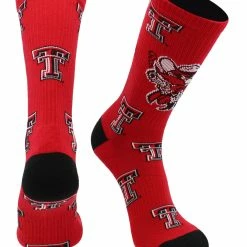 TCK Texas Tech Red Raiders Socks Texas Tech University Red Raiders Mayhem Crew Socks