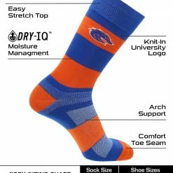 Flash Sale ✨ TCK Boise State Broncos 🧦 Socks Game Day Striped Crew 🧦 Socks All Schools 🔥 7 TCK Boise State Broncos Socks Game Day Striped Crew Socks All Schools