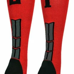 Budget ๐ฏ MadSportsStuff Red And Black Player ID Custom Number Over The Calf ๐งฆ Socks For ๐ฅ Softball โพ Baseball Football Boys And ๐ง Girls โพ Baseball ๐งฆ Socks ๐ 163 MadSportsStuff Red And Black Player ID Custom Number Over The Calf Socks For Softball Baseball Football Boys And Girls Baseball Socks