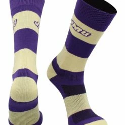 TCK All Schools James Madison Dukes Socks Game Day Striped Crew Socks