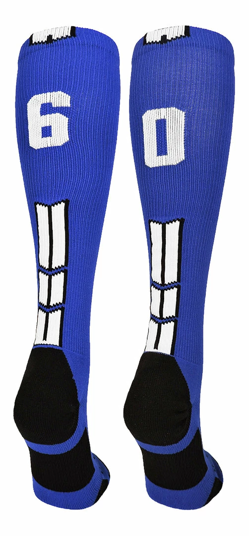 Brand new ๐ฅฐ MadSportsStuff Royal Player ID Custom Number Over The Calf ๐งฆ Socks For ๐ฅ Softball โพ Baseball Football Boys And ๐ง Girls ๐ 20 MadSportsStuff Royal Player ID Custom Number Over The Calf Socks For Softball Baseball Football Boys And Girls