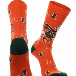 TCK Miami Hurricanes Socks Crew Length Sock Mayhem