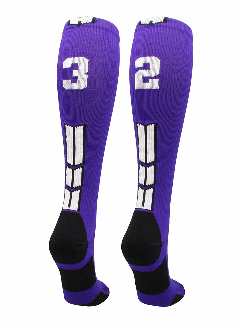 Discount ๐ MadSportsStuff Purple Player ID Custom Number Over The Calf ๐งฆ Socks For ๐ฅ Softball โพ Baseball Football Boys And ๐ง Girls ๐ฅ Softball ๐งฆ Socks ๐ 98 MadSportsStuff Purple Player ID Custom Number Over The Calf Socks For Softball Baseball Football Boys And Girls Softball Socks